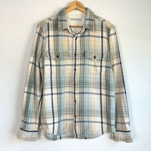 Outerknown Mens Blanket Plaid Shirt Medium Organic Cotton Twill Button Shacket